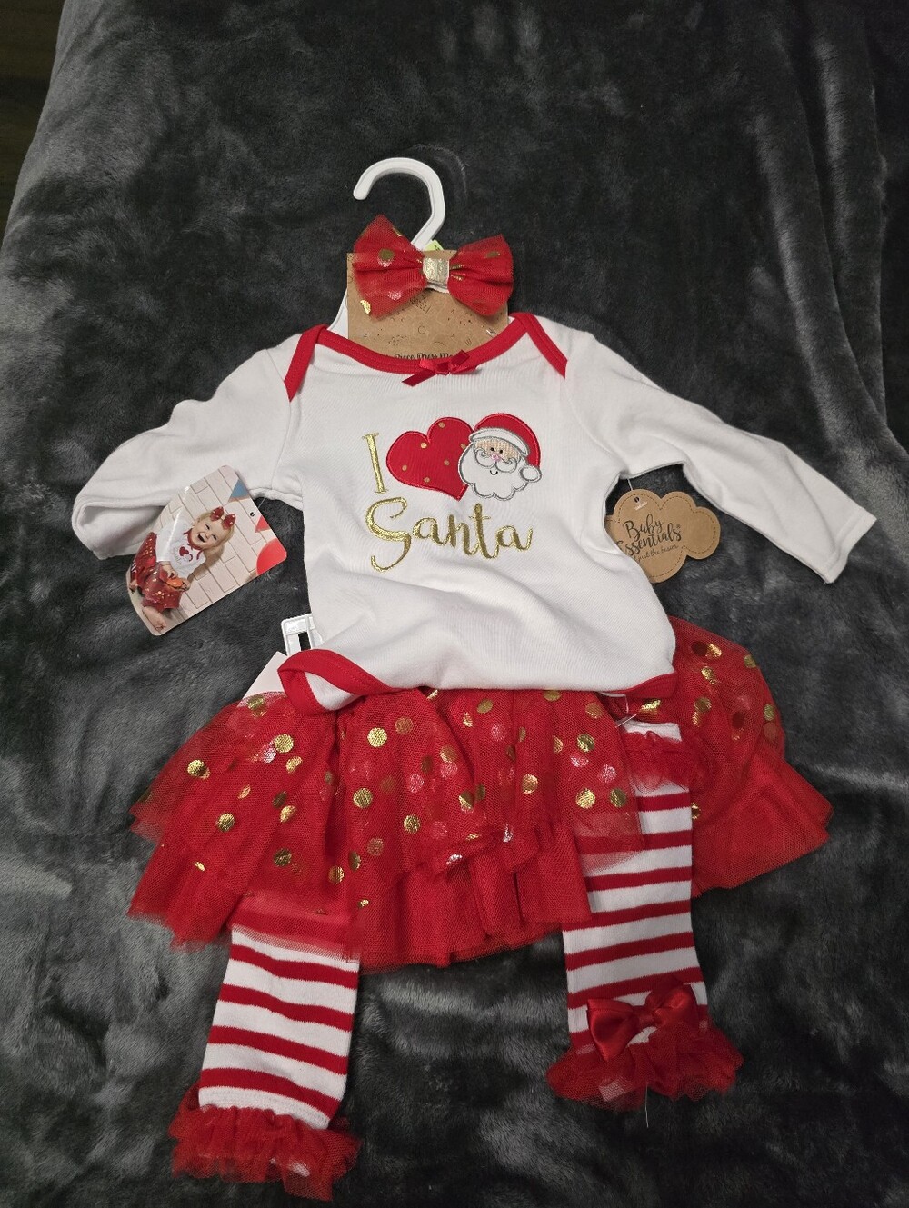 Holiday 'I Love Santa' Red & White Tutu Costume Set for Kids